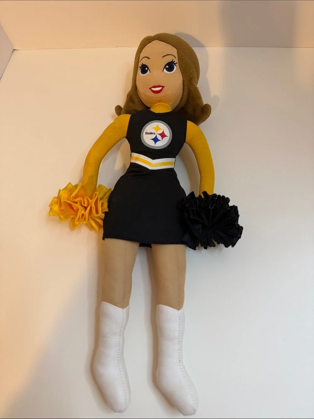 Pittsburgh Steelers Cheerleader Plush Doll NFL Stuffed Toy Black Gold